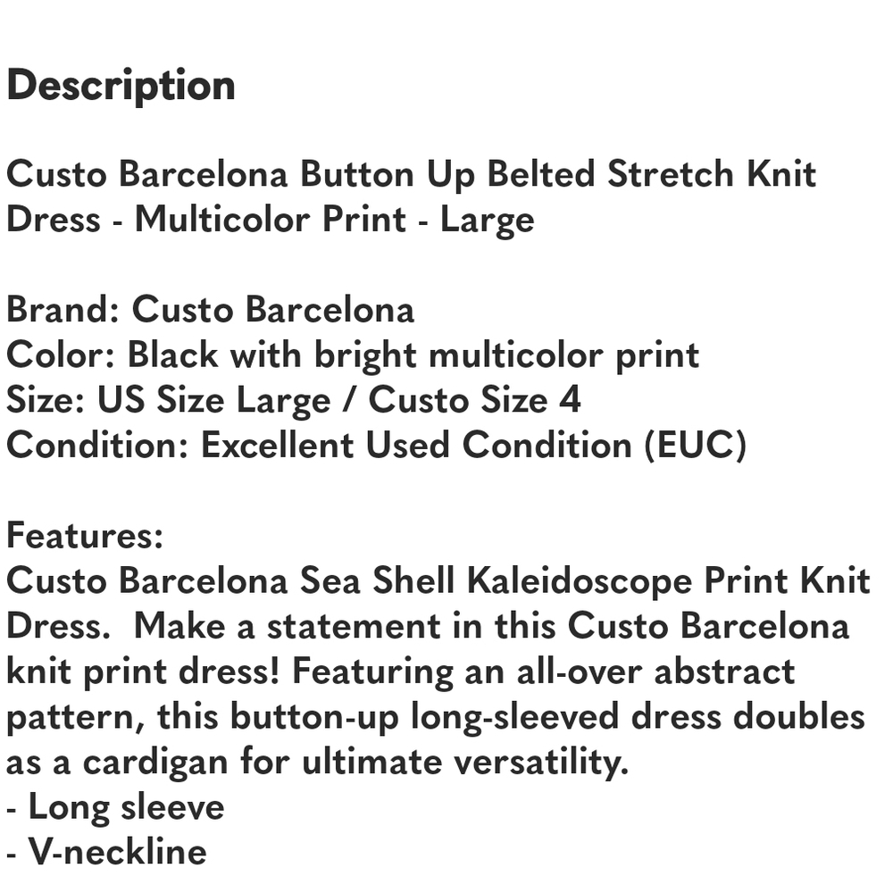 Custo Barcelona Multicolor Knit Dress Tunic Top - Picture 7 of 7
